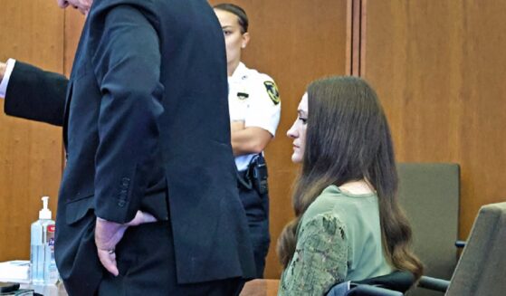 Massachusetts murder suspect Lindsay Clancy is pictured with her attorney in the Plymouth, Massachusetts, courtroom where a mistrial was declared in her case on Sept. 4.
