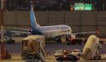A FlyDubai Boeing 737 MAX 8 aircraft is pictured on the tarmac after landing at Israel's Ben Gurion Airport in Lod on Wednesday.
