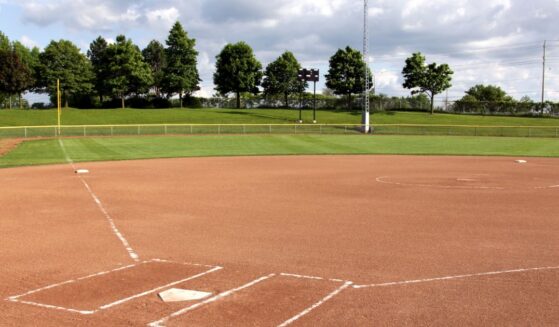 A softball diamond.
