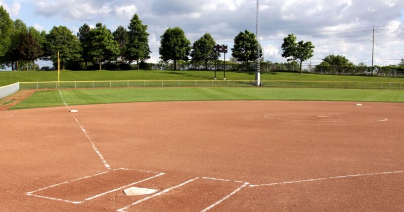 A softball diamond.