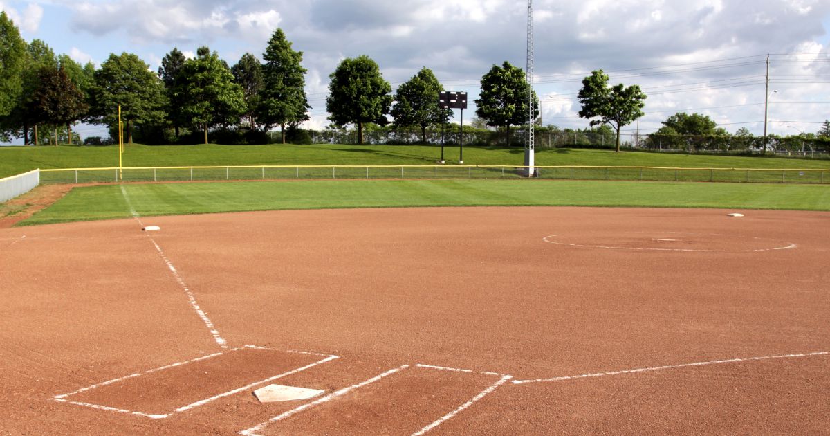 A softball diamond.