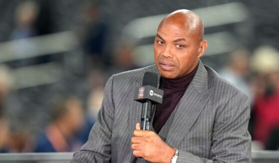 TNT college basketball analyst Charles Barkley on air before the National Championship of the 2026 NCAA Men's Basketball Tournament between the Michigan Wolverines and the Connecticut Huskies at Lucas Oil Stadium on April 6, 2026, in Indianapolis, Indiana.