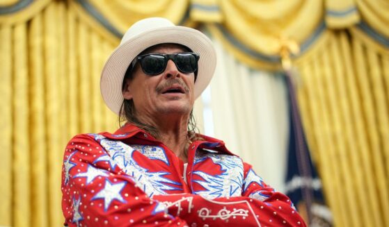 Kid Rock speaks alongside President Donald Trump before Trump signed an executive order in the Oval Office of the White House on March 31, 2025, in Washington, D.C.