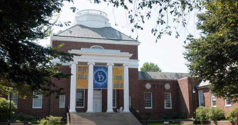 A campus view of the University of Delaware.