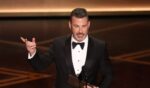 Jimmy Kimmel presents the award for Best Documentary Short Film onstage during the 98th Annual Academy Awards at the Dolby Theatre in Hollywood, California, on March 15, 2026.