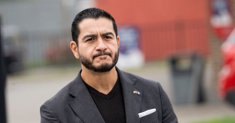 Michigan Democratic Senate candidate Abdul El-Sayed during a press conference on Sept. 22, 2026, in Detroit, Michigan.