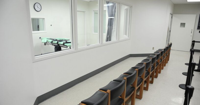 A view of the lethal injection chamber at San Quentin State Prison in San Quentin, California.