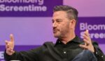 Jimmy Kimmel speaks during the Bloomberg Screentime conference in Los Angeles on Oct. 8, 2025.