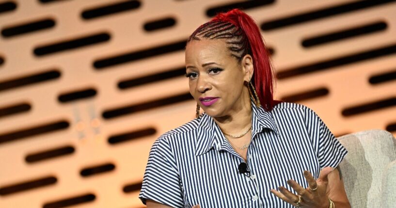 Nikole Hannah-Jones speaks onstage during "The New Power Structure: Black Politics in the Age of Resistance" panel during the 2026 National Association Of Black Journalists Convention at Atlanta Marriott Marquis on Aug. 13, 2026, in Atlanta, Georgia.