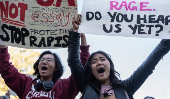 Thousands of Cornell University students and others from the Cornell community fill Ho Plaza for the Justice for Survivors protest hosted by twenty student organizations on Oct. 5, 2026.
