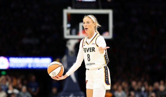 Sophie Cunningham of the Indiana Fever reacts against the Minnesota Lynx in the first quarter at Target Center on Sept. 24, 2026, in Minneapolis, Minnesota.