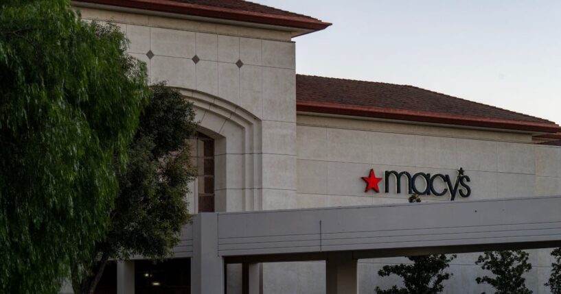 One of the entrances of the Macy's location at the Valencia Town Center in Santa Clarita, California.