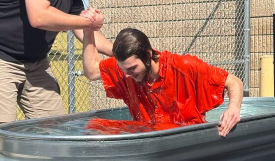 An inmate is baptized in Missouri, as shared by the Howell County Sheriff's Office in a Facebook post dated Sept. 29, 2026.
