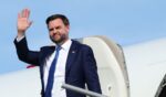 Vice President J.D. Vance departs Air Force Two as he arrives at Cincinnati/Northern Kentucky International Airport following a rally in Lima, Ohio, on Oct. 9, 2026, in Hebron, Kentucky.