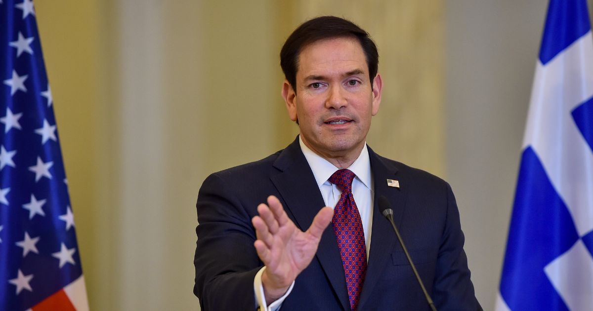 Secretary of State Marco Rubio speaks to media as he meets with Greek Foreign Minister Giorgos Gerapetritis during a visit on Oct. 7, 2026, in Athens, Greece.