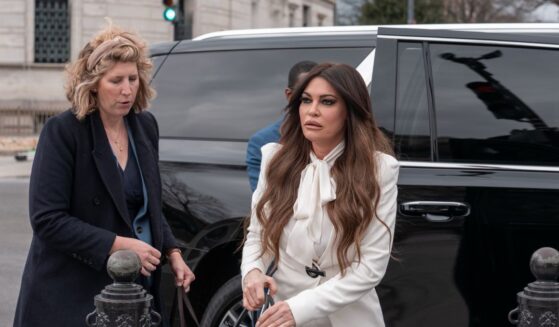 U.S. Ambassador to Greece Kimberly Guilfoyle arrives at the White House on Feb. 26, 2026, in Washington, D.C.
