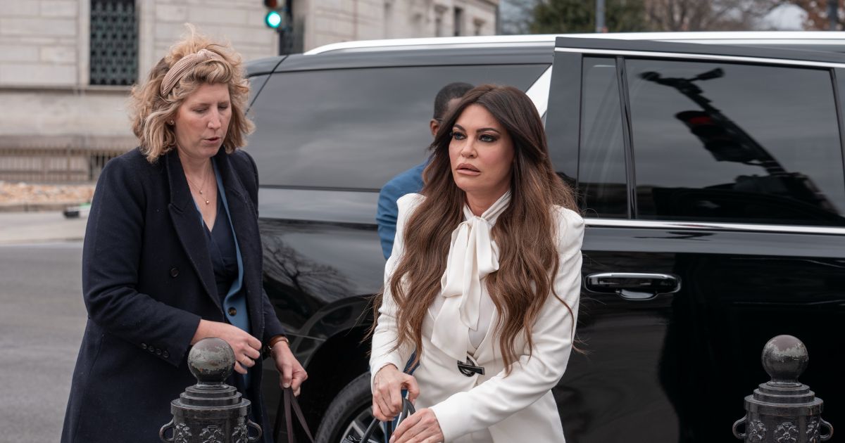 U.S. Ambassador to Greece Kimberly Guilfoyle arrives at the White House on Feb. 26, 2026, in Washington, D.C.