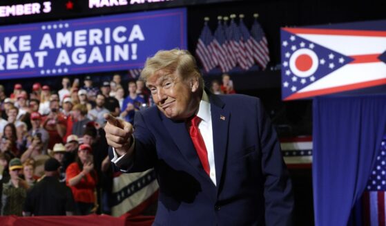 President Donald Trump greets supporters during an election rally at the Covelli Centre on Oct. 12, 2026, in Youngstown, Ohio.