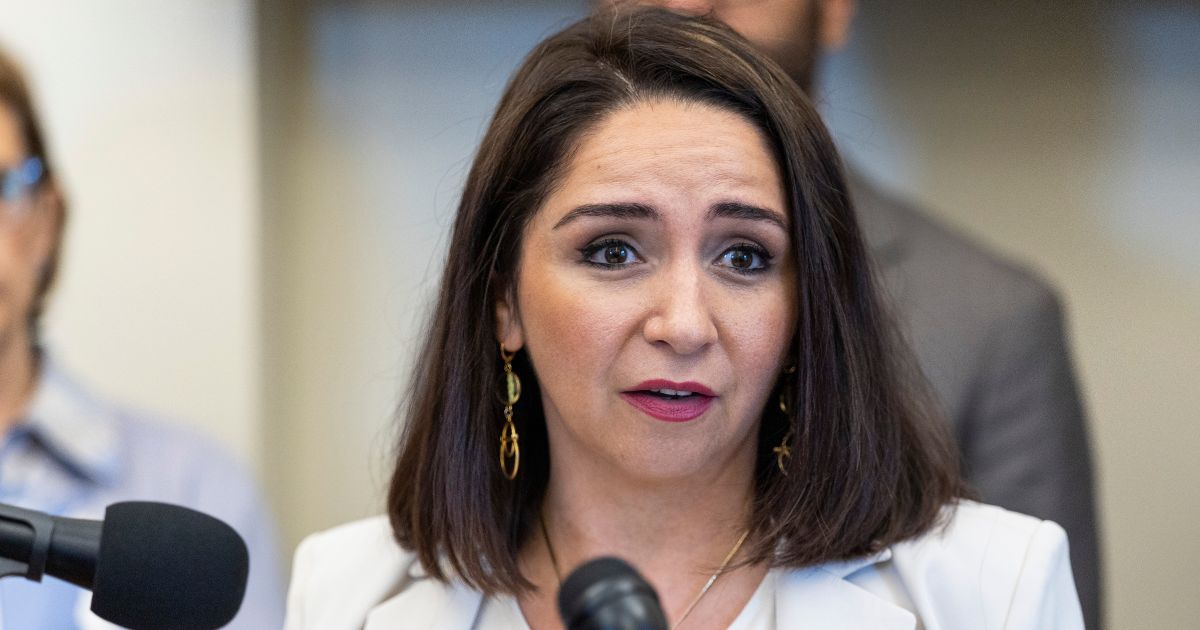 Rep. Delia Ramirez speaks during a press conference on the No Homeless Detention Centers Act in the Cannon House Office Building on Sept. 2, 2026, in Washington, D.C.