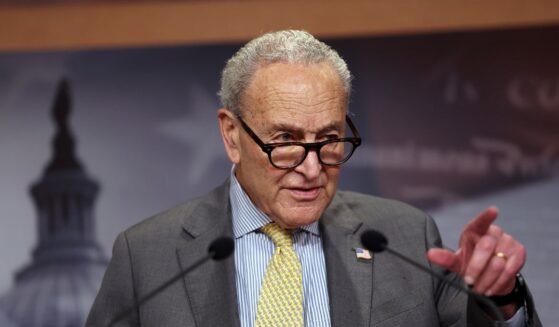 Senate Minority Leader Chuck Schumer takes a question during a press conference on China AI export controls at the U.S. Capitol on Sept. 23, 2026, in Washington, D.C.