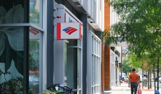 Bank of America signage at an office in Massachusetts on July 26, 2024.