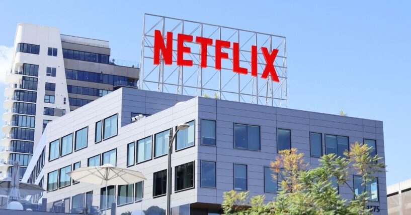 The Netflix corporate office building in Los Angeles, California, on March 8, 2025.