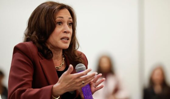 Former Vice President Kamala Harris speaks at the third annual SHE LEADS Conference at SLS Hotel on Sept. 29, 2026, in Los Angeles, California.