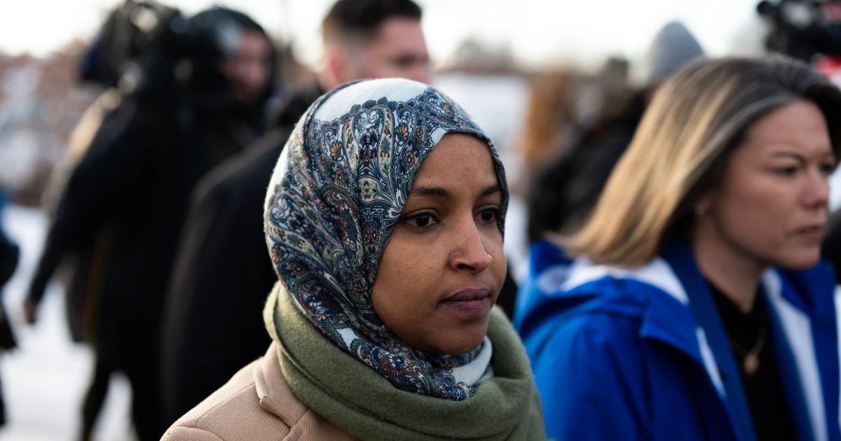 Rep. Ilhan Omar and Rep. Angie Craig arrive outside of the regional ICE headquarters at the Bishop Henry Whipple Federal Building on Jan. 10, 2026, in Minneapolis, Minnesota.