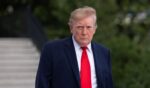 President Donald Trump walks on the South Lawn as he departs the White House on Oct. 12, 2026, in Washington, D.C.