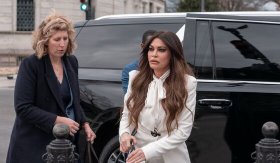 U.S. Ambassador to Greece Kimberly Guilfoyle arrives at the White House on Feb. 26, 2026, in Washington, D.C.