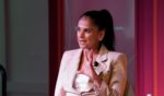 Bela Bajaria speaks onstage during Puck x MoffettNathanson's In the Arena at Second NYC on Oct. 1, 2026, in New York City.