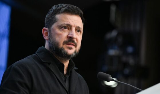 Ukrainian President Volodymyr Zelensky speaks during a press conference as part of a European Union summit at the European Union headquarters in Brussels on Oct. 16, 2026.