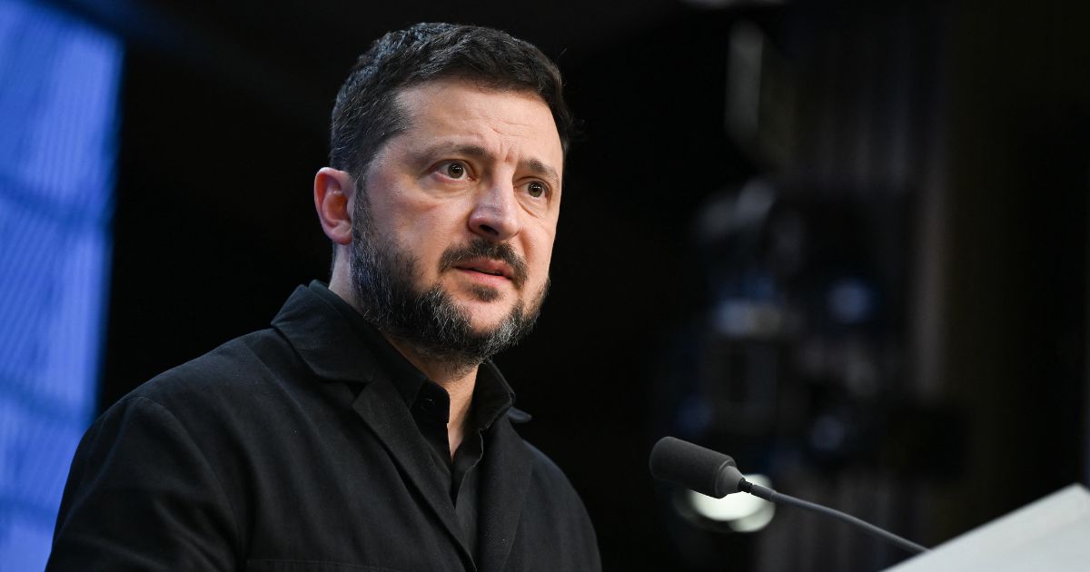 Ukrainian President Volodymyr Zelensky speaks during a press conference as part of a European Union summit at the European Union headquarters in Brussels on Oct. 16, 2026.