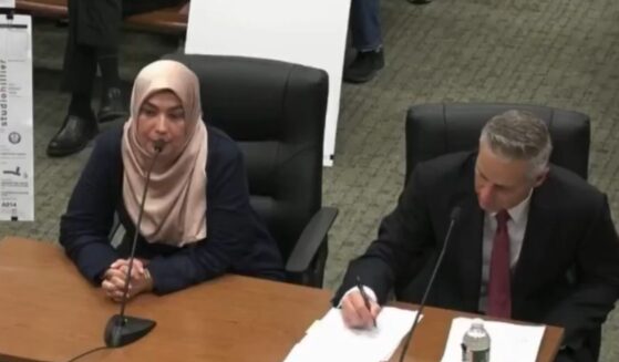 Hayat Jaludi explains her school's current enrollment to the planning board of Fairfield Township, New Jersey, as seen in a social media clip posted on Oct. 18, 2026.