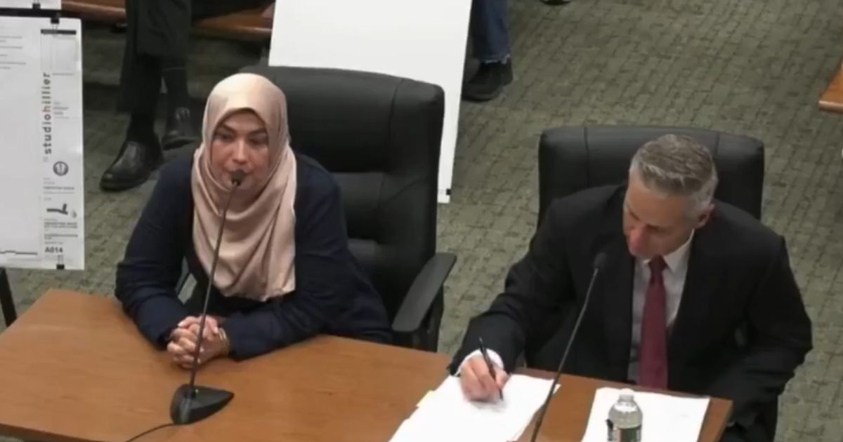 Hayat Jaludi explains her school's current enrollment to the planning board of Fairfield Township, New Jersey, as seen in a social media clip posted on Oct. 18, 2026.