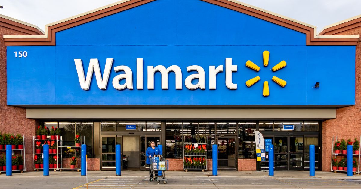 The entrance to a Walmart department store.