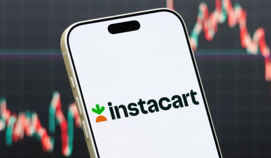 In this photo illustration, a smartphone displays the logo of Maplebear Inc., the parent company of Instacart, an American online grocery delivery and technology platform, on July 29, 2026, in Shenzhen, Guangdong Province, China.