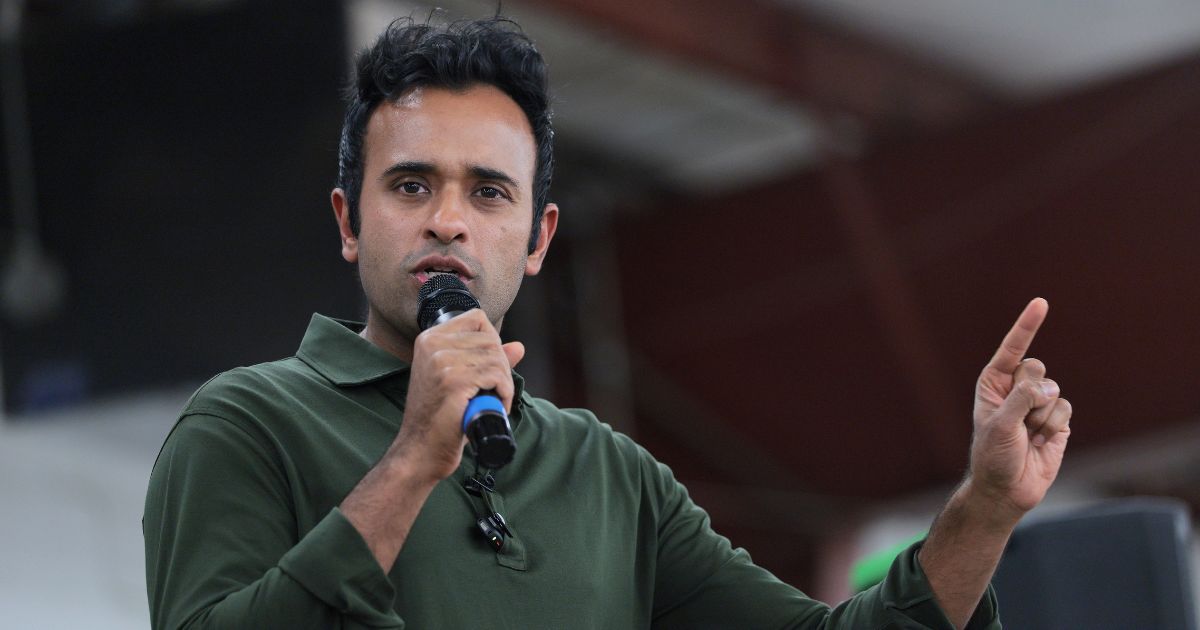 Ohio Republican gubernatorial candidate Vivek Ramaswamy speaks during the Darke County Republican Party Hog Roast on Oct. 18, 2026, in Greenville, Ohio.