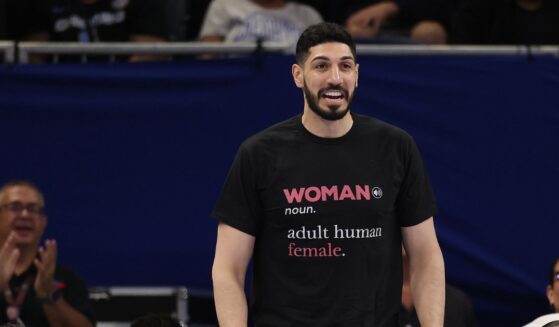 Former basketball player Enes Kanter Freedom looks on during the second half between the Chicago Sky and the Indiana Fever at Wintrust Arena on Aug. 23, 2026, in Chicago, Illinois.