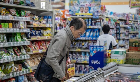 A man shops at a supermarket in Kawasaki, Kanagawa prefecture, on Oct. 23, 2026.