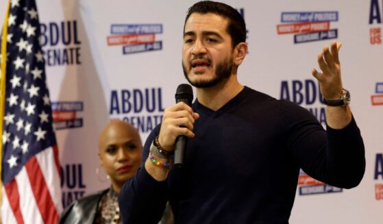 Michigan's Democratic U.S. Senate candidate Abdul El-Sayed speaks onstage Sunday during a midterm campaign rally in Flint, Michigan.
