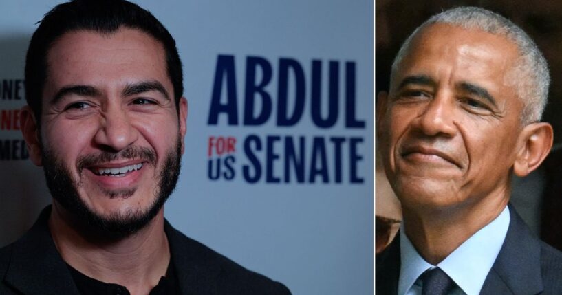 Former President Barack Obama, right, has endorsed Michigan's Abdul El-Sayed in the state's U.S. Senate race.