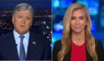 President Donald Trump complained Friday that Sean Hannity of Fox News was "a little bit tough" on now-former White House press secretary Katie Zacharia, right.