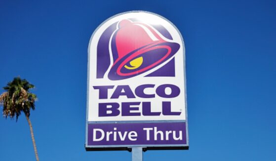 The Taco Bell signage is pictured during the daytime on July 14, 2026 in Pasadena, California.