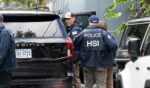 Homeland Security Investigations police search the Washington, D.C., home of Rep. Ilhan Omar, a Minnesota Democrat, Monday.