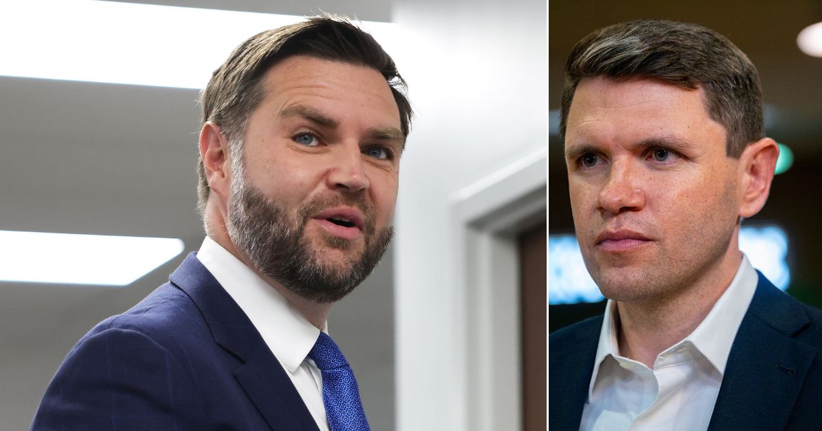 Vice President JD Vance said James Talarico, right, the Democratic candidate in the Texas Senate race, has "a weird focus on transgender kids and drag queens."
