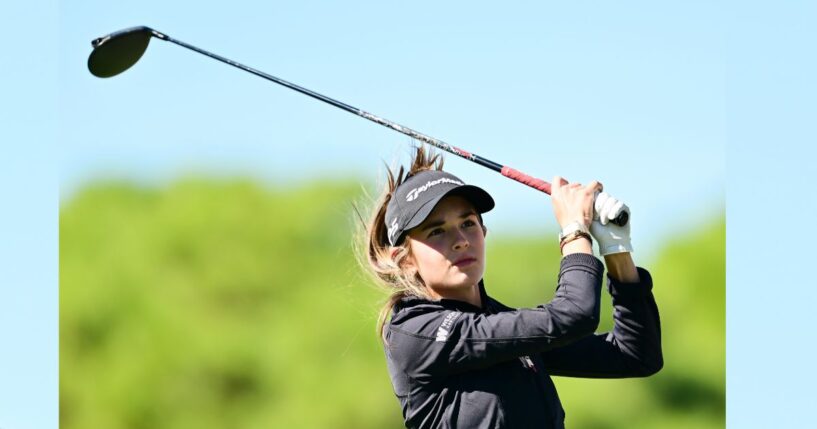 Kai Trump, granddaughter of President Donald Trump, is seen golfing at a tournament in Belleair, Florida in a file photo from 2025.