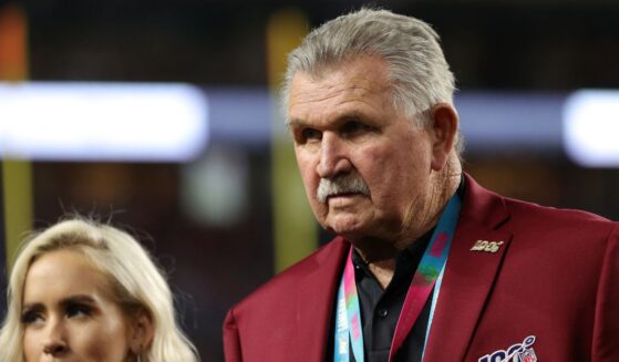 Mike Ditka is honored on the field before Super Bowl LIV in Miami, Florida, on Feb. 2, 2020.
