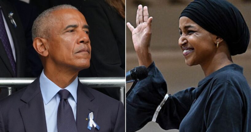 Former President Barack Obama, left, tried to come to the defense of Somali immigrant Rep. Ilhan Omar, right, a fellow Democrat representing Minnesota, but a lot of Americans who remember his time in office weren't having it.