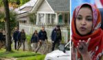 Homeland Security Investigations police search the Washington, D.C., home of Rep. Ilhan Omar, a Minnesota Democrat, Monday.